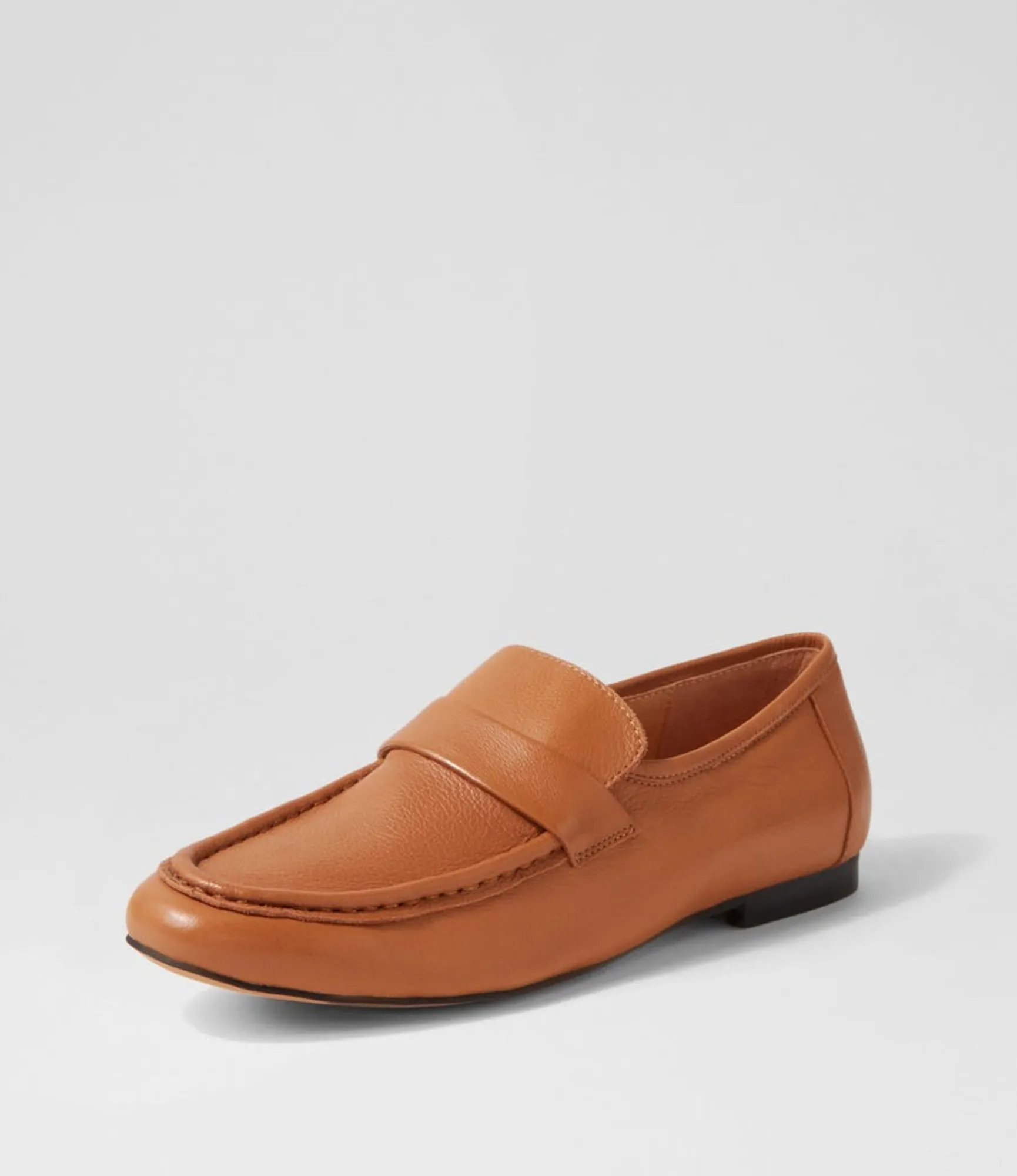 Store Midas Shoes Gilda Dark Tan Leather Loafers