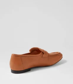 Store Midas Shoes Gilda Dark Tan Leather Loafers