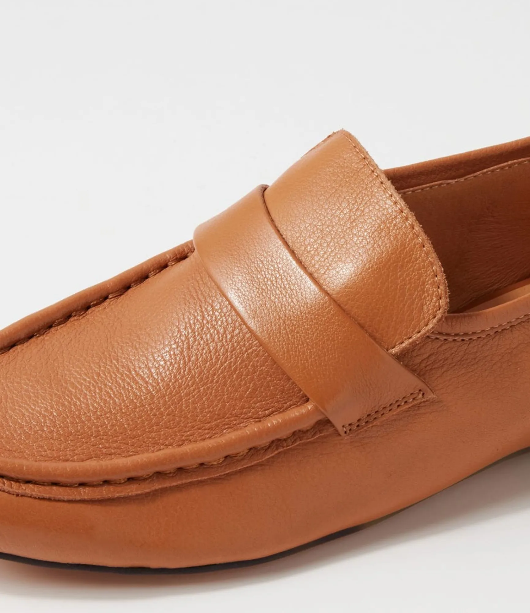 Store Midas Shoes Gilda Dark Tan Leather Loafers