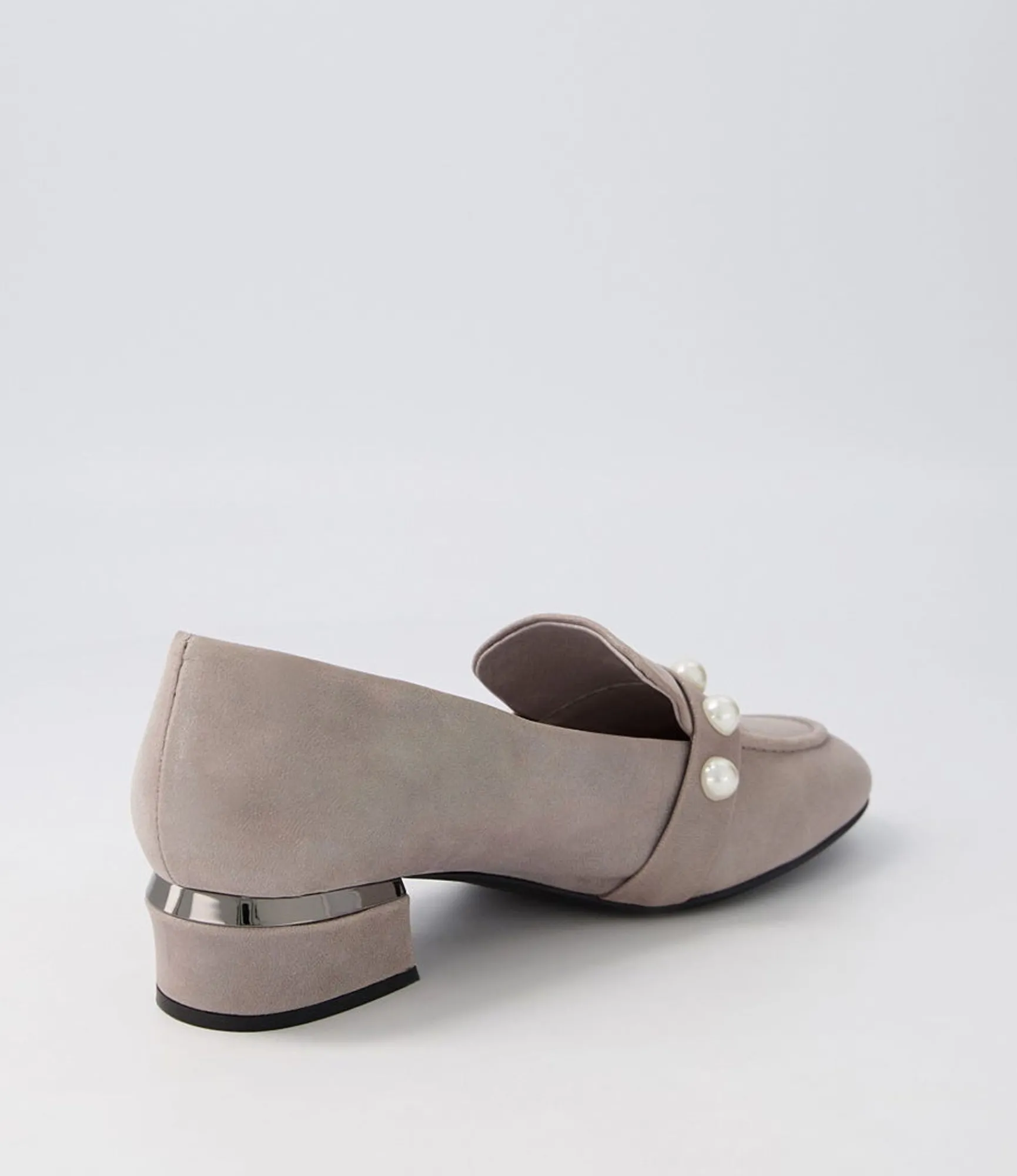 Discount Midas Shoes Gilded Pewter Shimmer Leather Heels