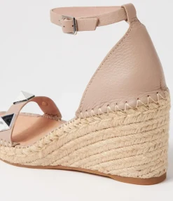 Hot Midas Shoes Gillies Rose Leather Wedges