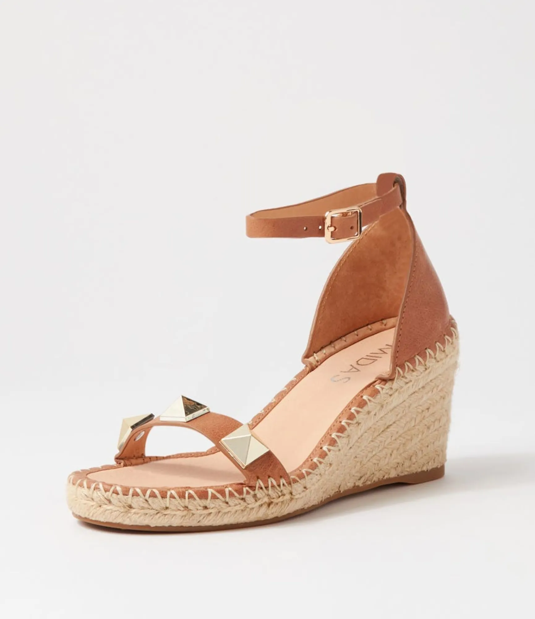 Clearance Midas Shoes Gillies Tan Leather Wedges