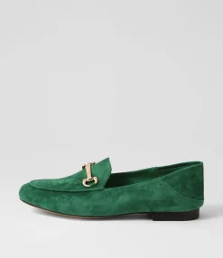 New Midas Shoes Ginnas Emerald Suede Loafers