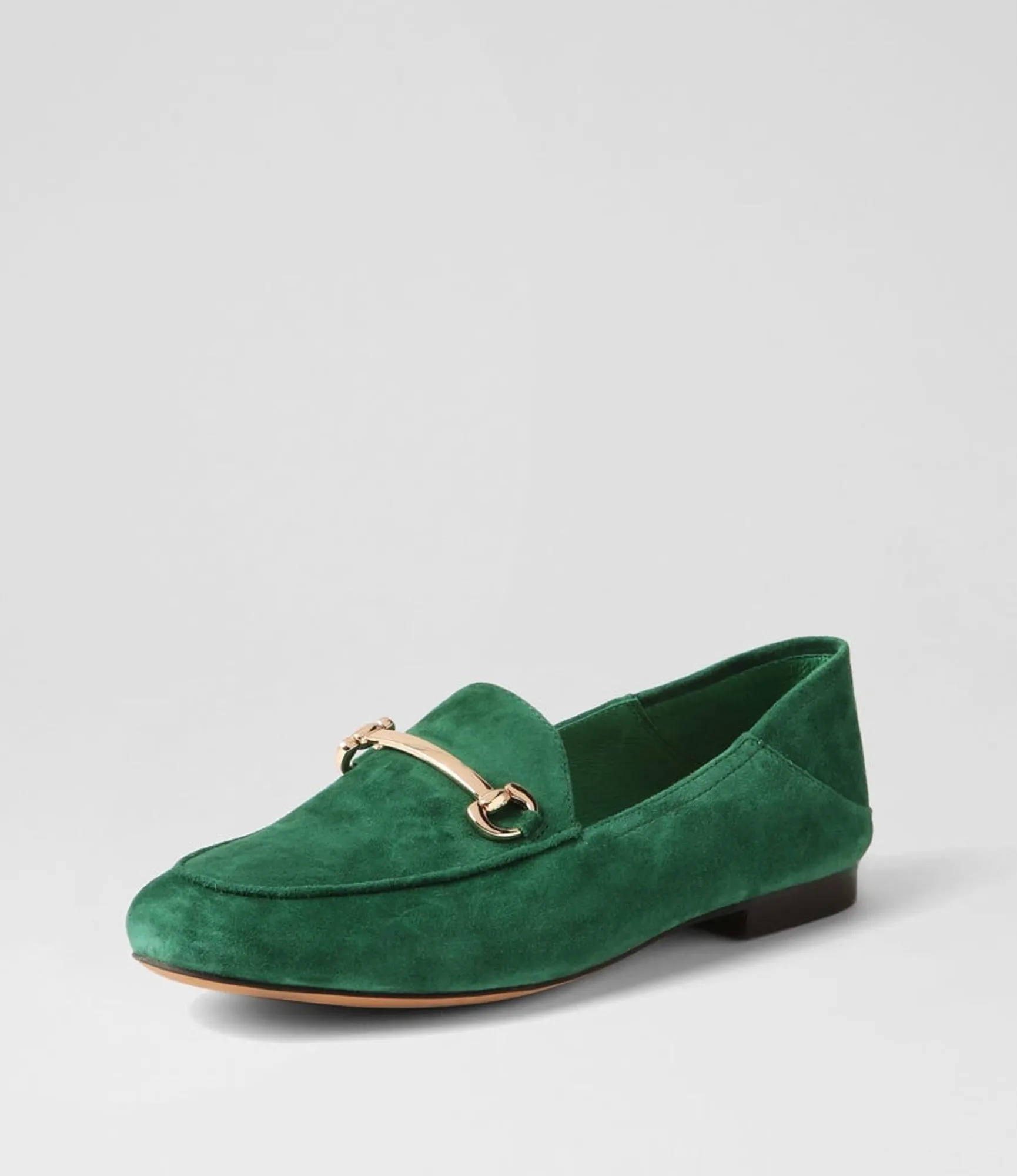 New Midas Shoes Ginnas Emerald Suede Loafers