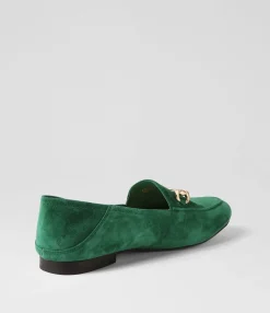 New Midas Shoes Ginnas Emerald Suede Loafers