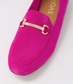Best Sale Midas Shoes Ginnas Fuchsia Suede Loafers