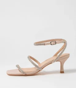 Cheap Midas Shoes Glamm Dark Nude Clear Leather Jewels Sandals