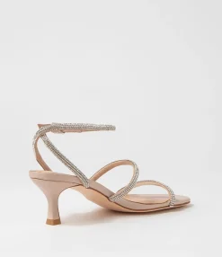 Cheap Midas Shoes Glamm Dark Nude Clear Leather Jewels Sandals