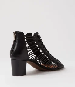 Fashion Midas Shoes Glennora Black Leather Sandals