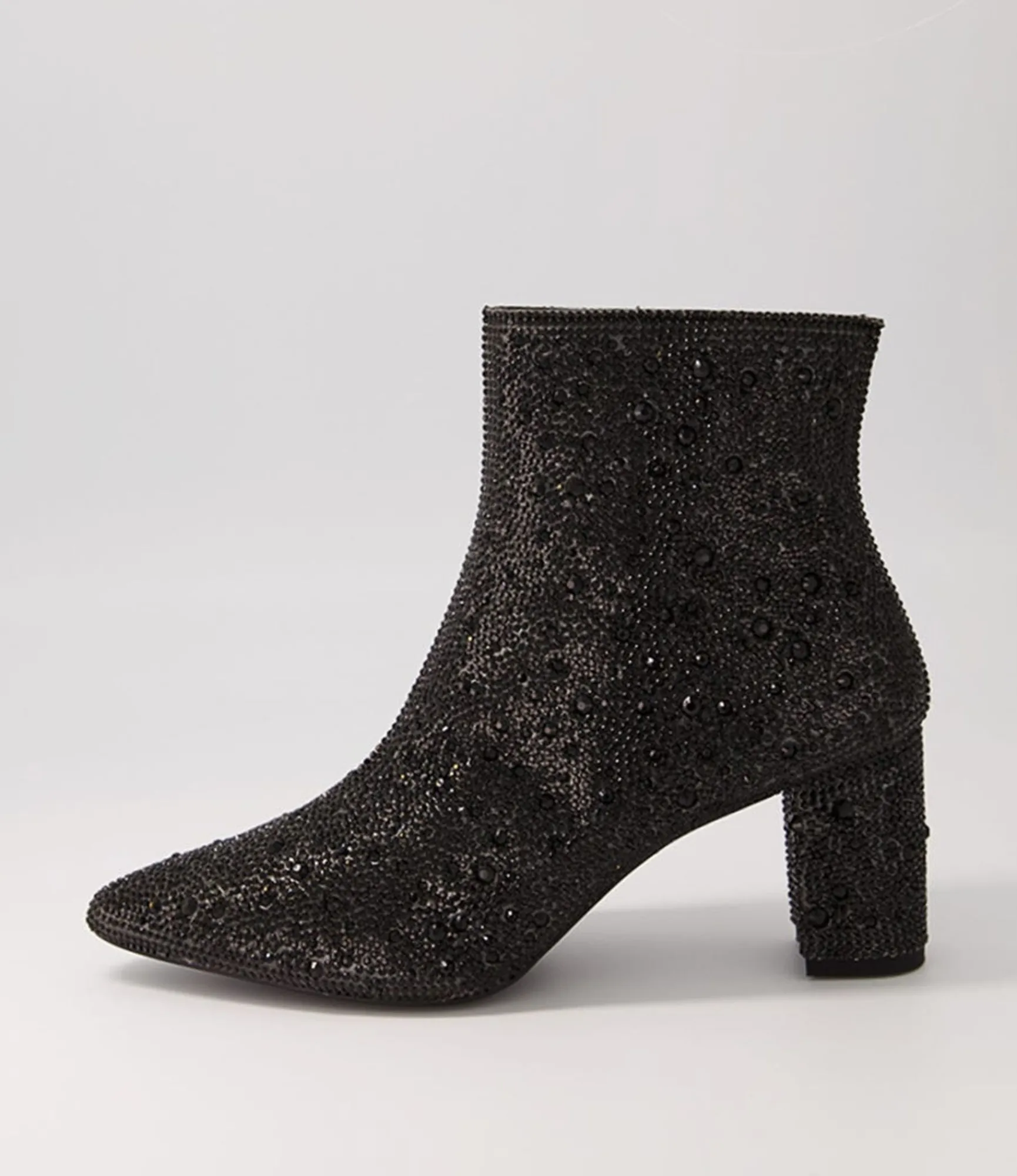 Cheap Midas Shoes Glistin Black Jewel Fabric Ankle Boots