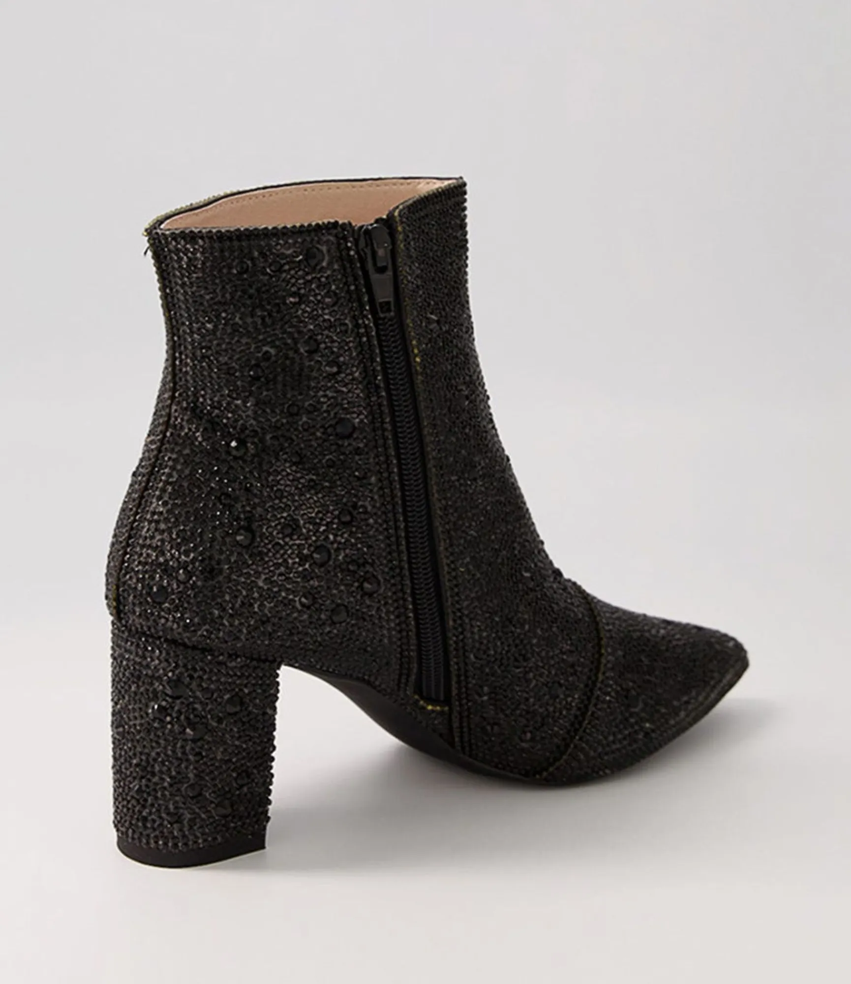 Cheap Midas Shoes Glistin Black Jewel Fabric Ankle Boots