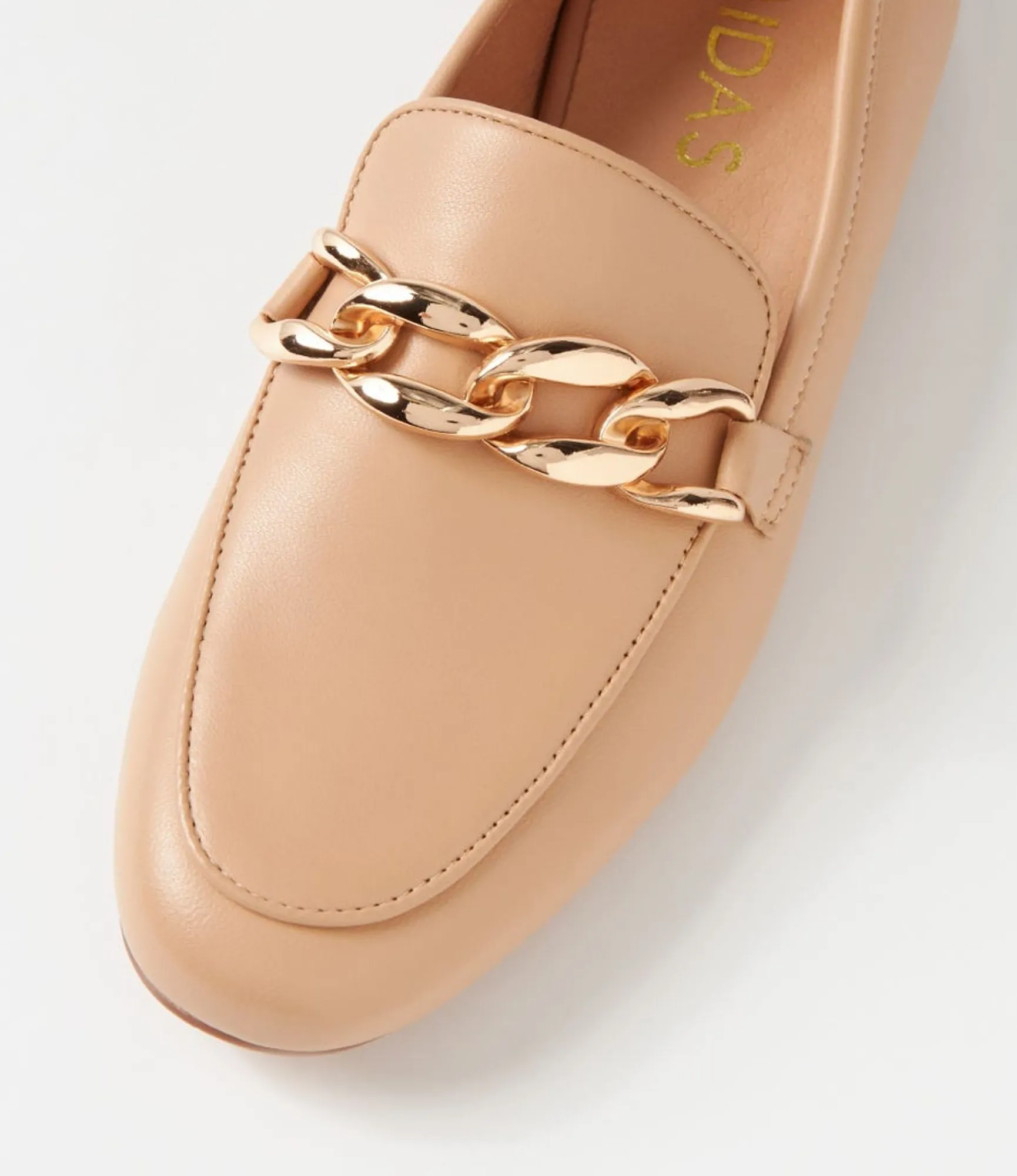 Hot Midas Shoes Gollish Nude Leather Loafers