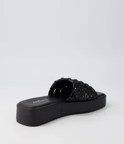 Clearance Midas Shoes Gomesh Black Weave Slides