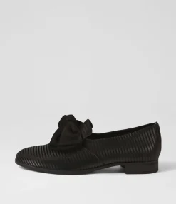 Shop Midas Shoes Gorden Black Stripe Leather Suede Flat Shoes