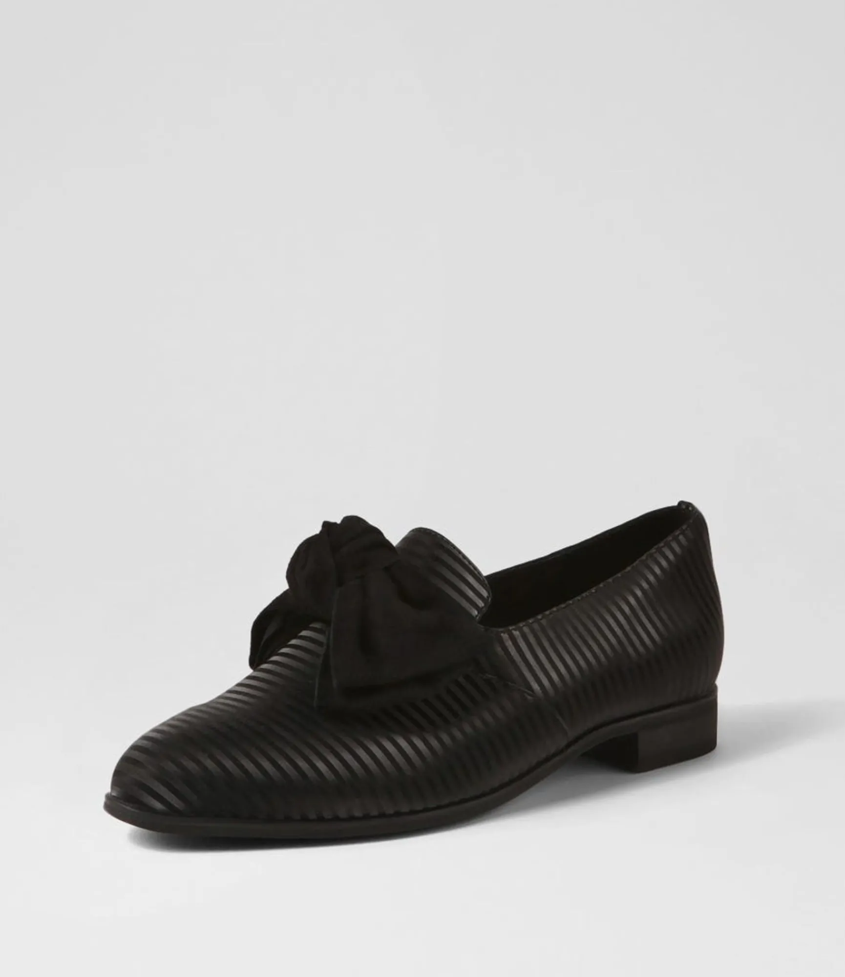 Shop Midas Shoes Gorden Black Stripe Leather Suede Flat Shoes