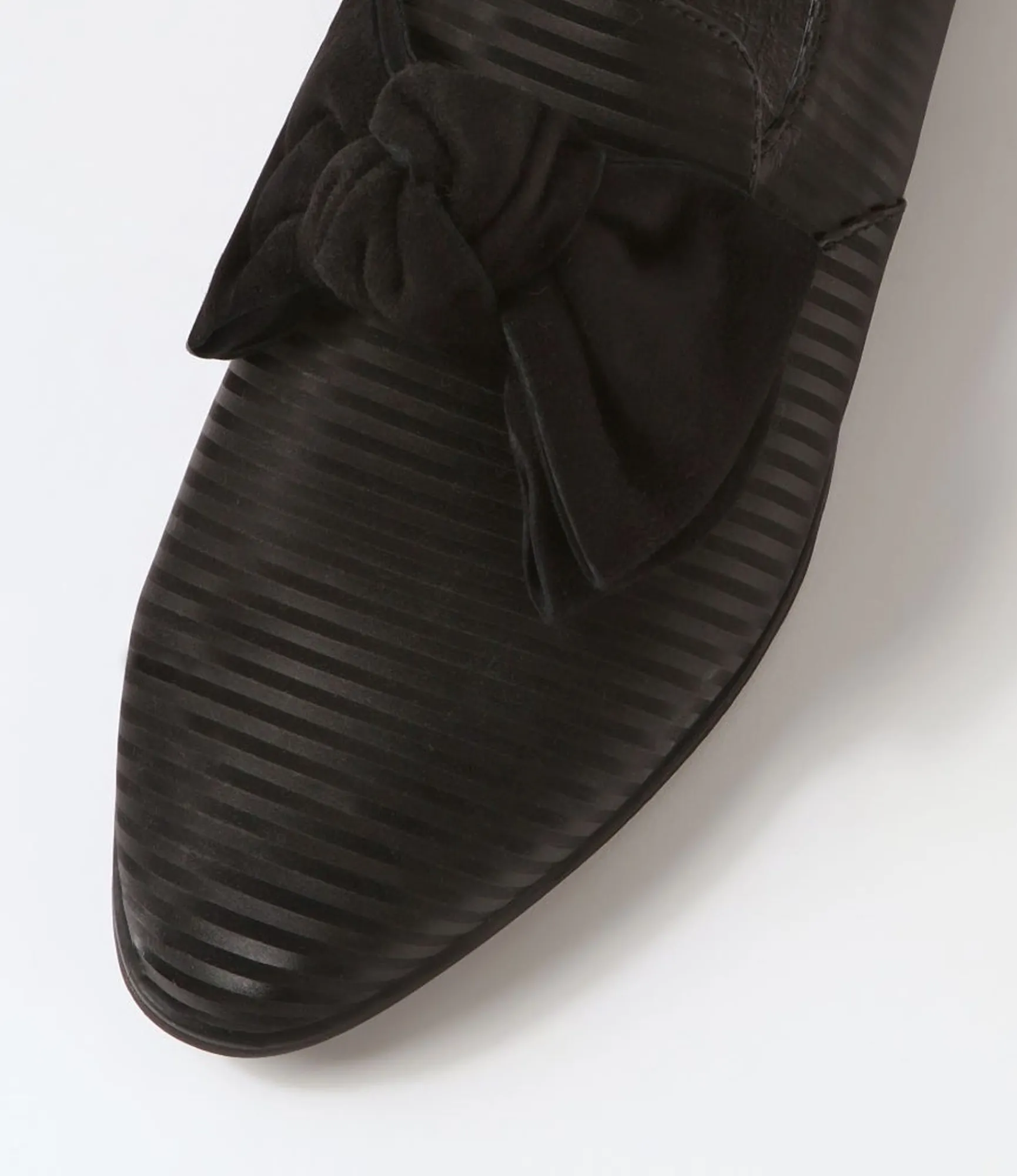 Shop Midas Shoes Gorden Black Stripe Leather Suede Flat Shoes