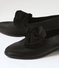 Shop Midas Shoes Gorden Black Stripe Leather Suede Flat Shoes
