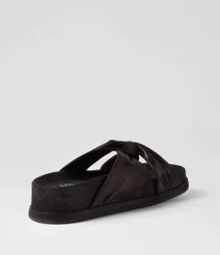 Discount Midas Shoes Gordon Black Scratch Leather Slides