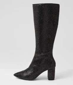 Flash Sale Midas Shoes Gorg Black Jewel Fabric Knee High Boots