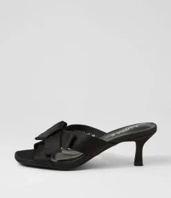Cheap Midas Shoes Granger Black Satin Sandals