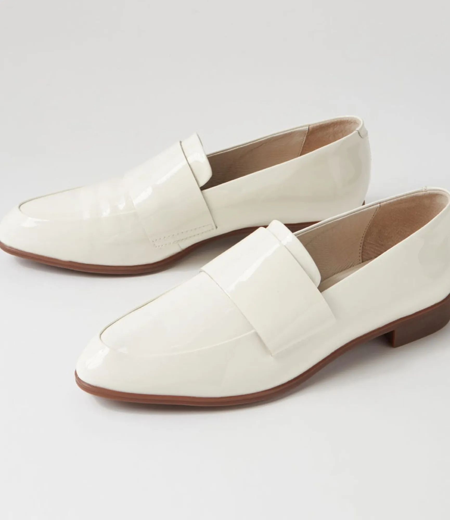 Best Sale Midas Shoes Granite Ivory Patent Leather Loafers
