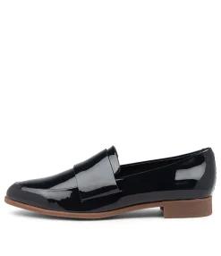 Fashion Midas Shoes Granite Navy Patent Leather Loafers