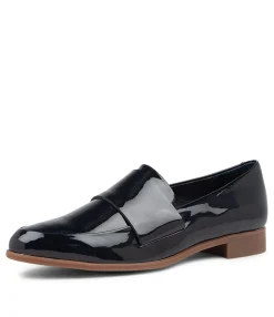 Fashion Midas Shoes Granite Navy Patent Leather Loafers