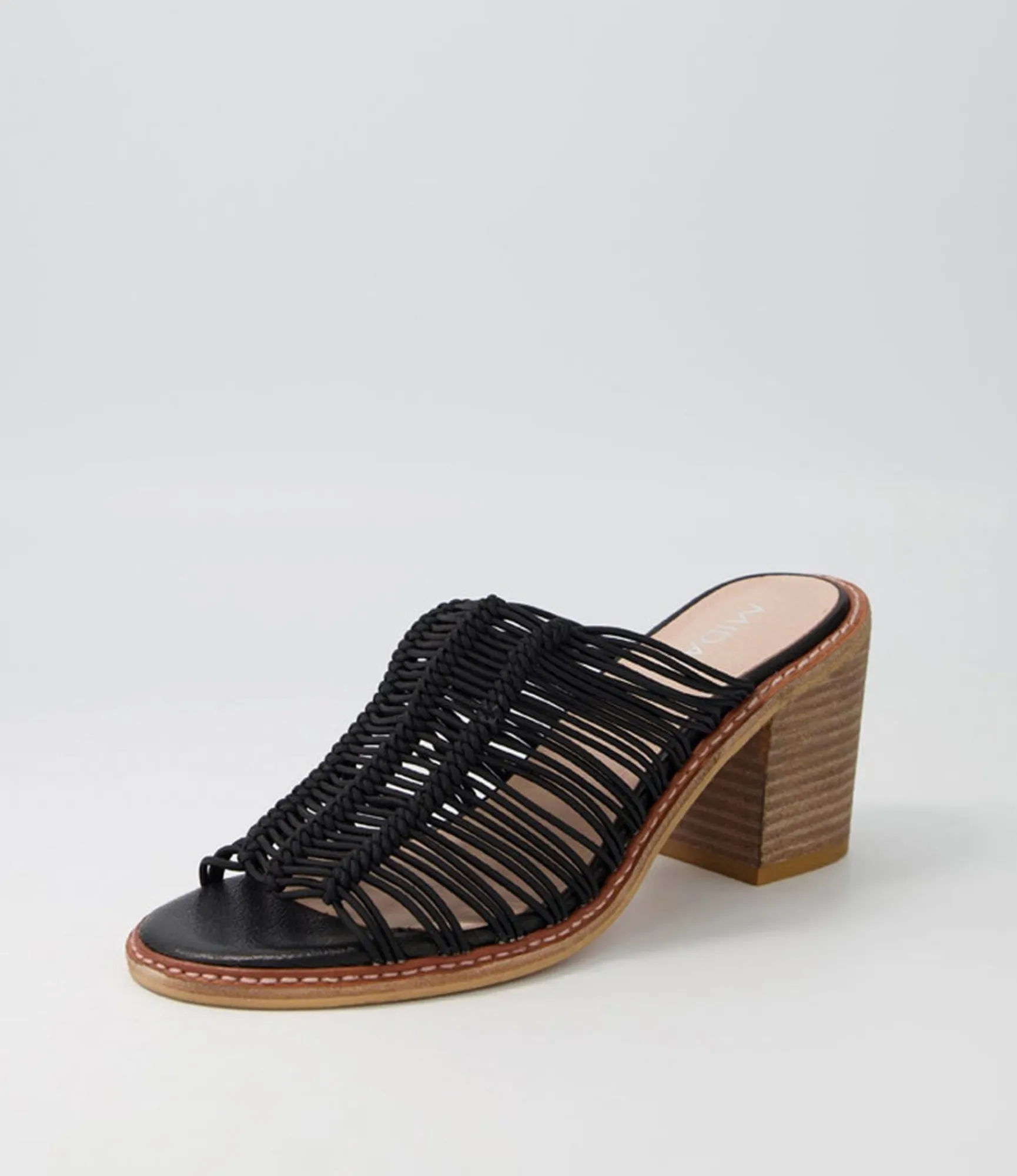 Best Midas Shoes Grazi Black Elastic Sandals Nh