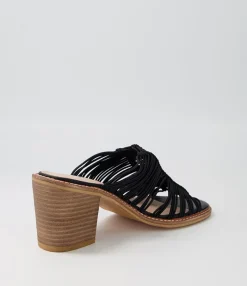 Best Midas Shoes Grazi Black Elastic Sandals Nh