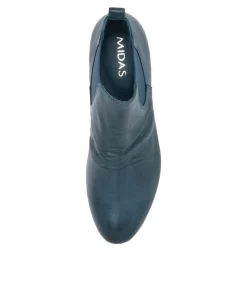 Best Sale Midas Shoes Grimble Murky Blue Leather Chelsea Boots