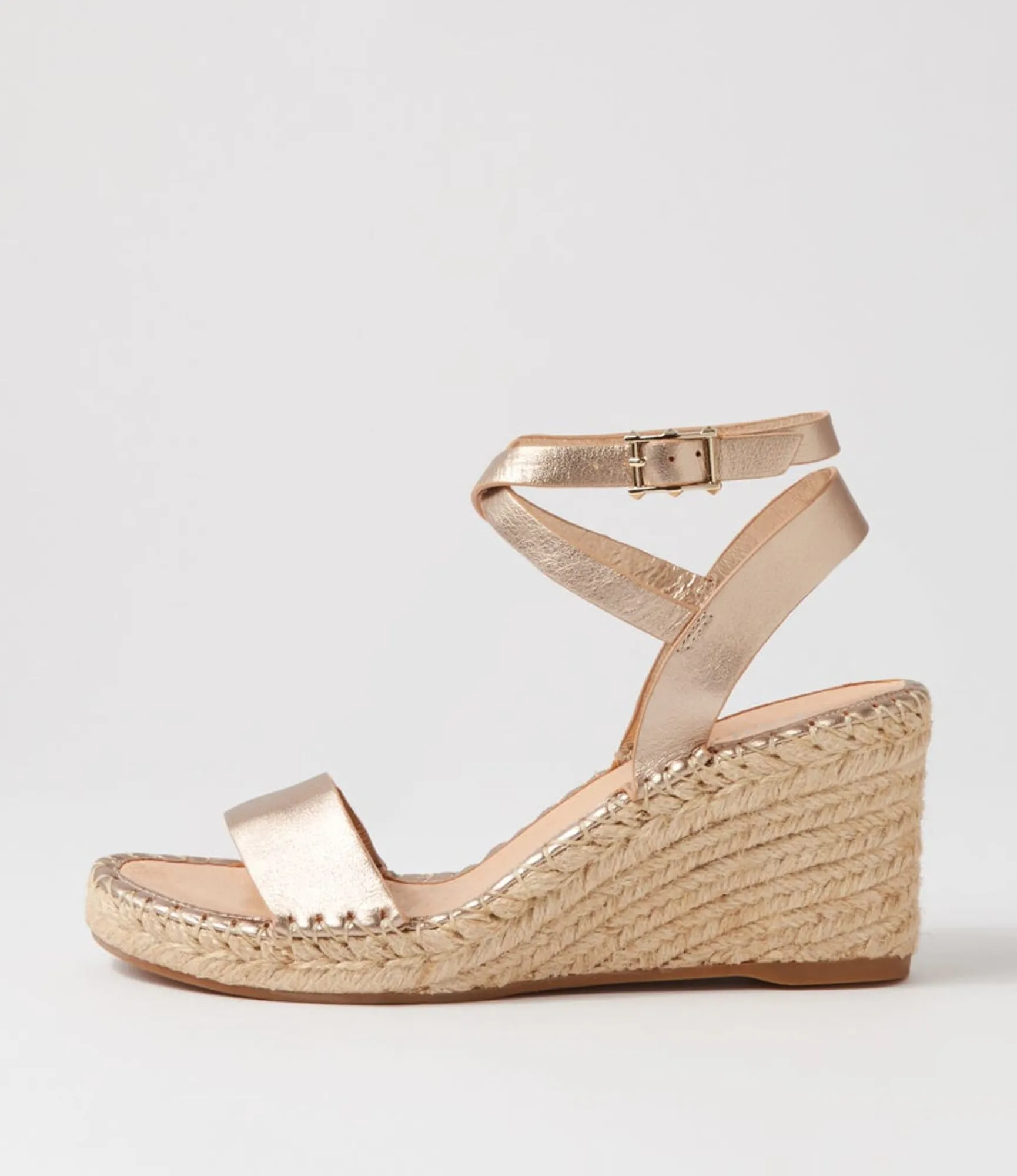 Fashion Midas Shoes Guenie Champagne Leather Espadrilles