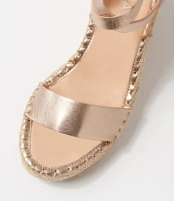Fashion Midas Shoes Guenie Champagne Leather Espadrilles