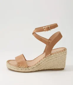 Fashion Midas Shoes Guenie Tan Leather Espadrilles
