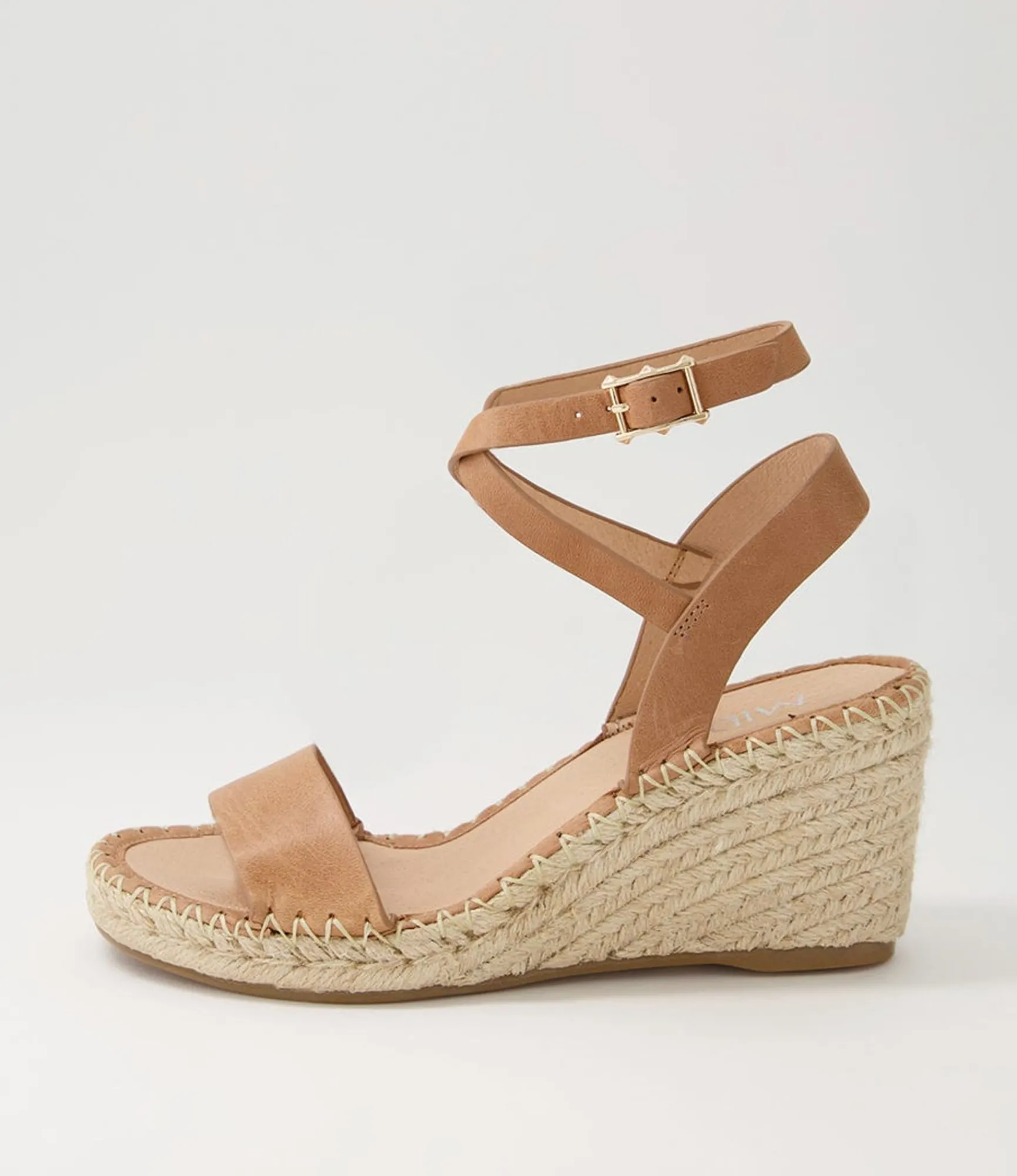 Fashion Midas Shoes Guenie Tan Leather Espadrilles