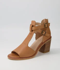 Shop Midas Shoes Gyla Dark Tan Leather Sandals