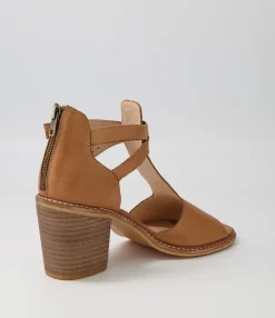 Shop Midas Shoes Gyla Dark Tan Leather Sandals