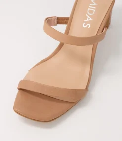 Shop Midas Shoes Hail Tan Leather Slides