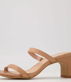 Shop Midas Shoes Hail Tan Leather Slides