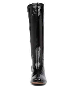Cheap Midas Shoes Hailee Black Patent Synthetic Knee High Boots