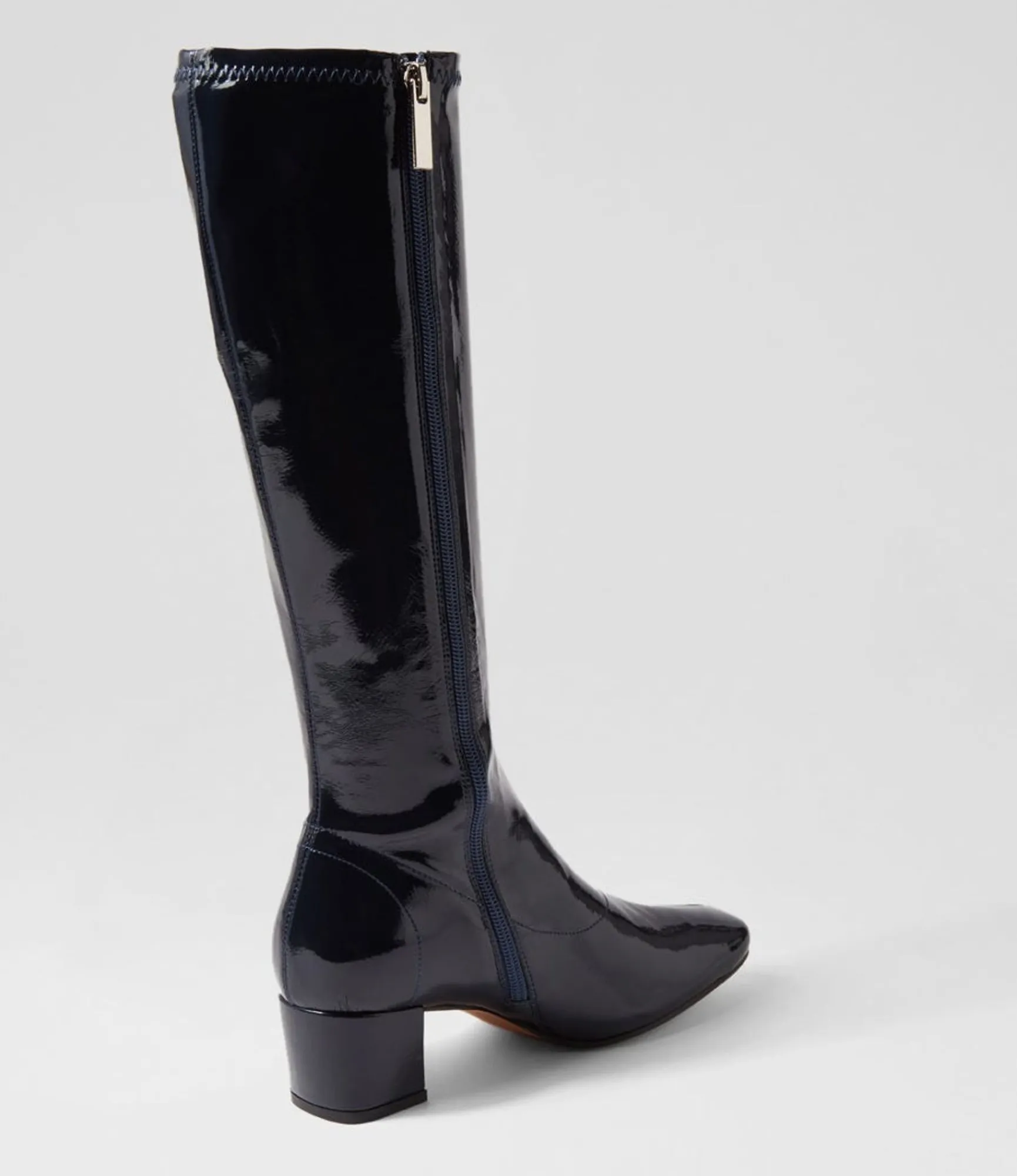 Cheap Midas Shoes Hailee Navy Stretch Patent Pu Knee High Boots