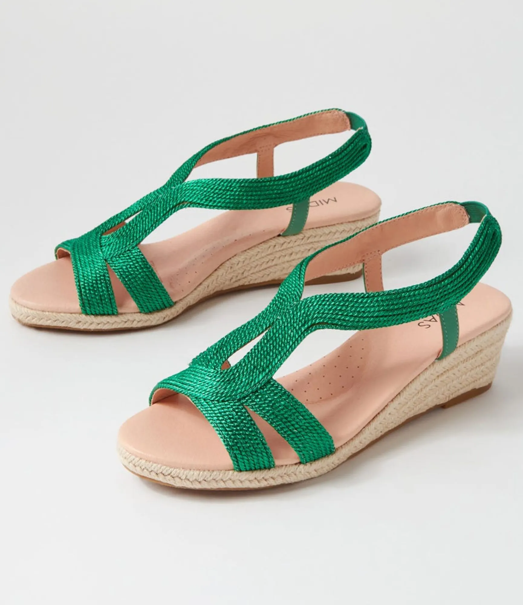 Clearance Midas Shoes Haleb Emerald Rope Leather Espadrilles