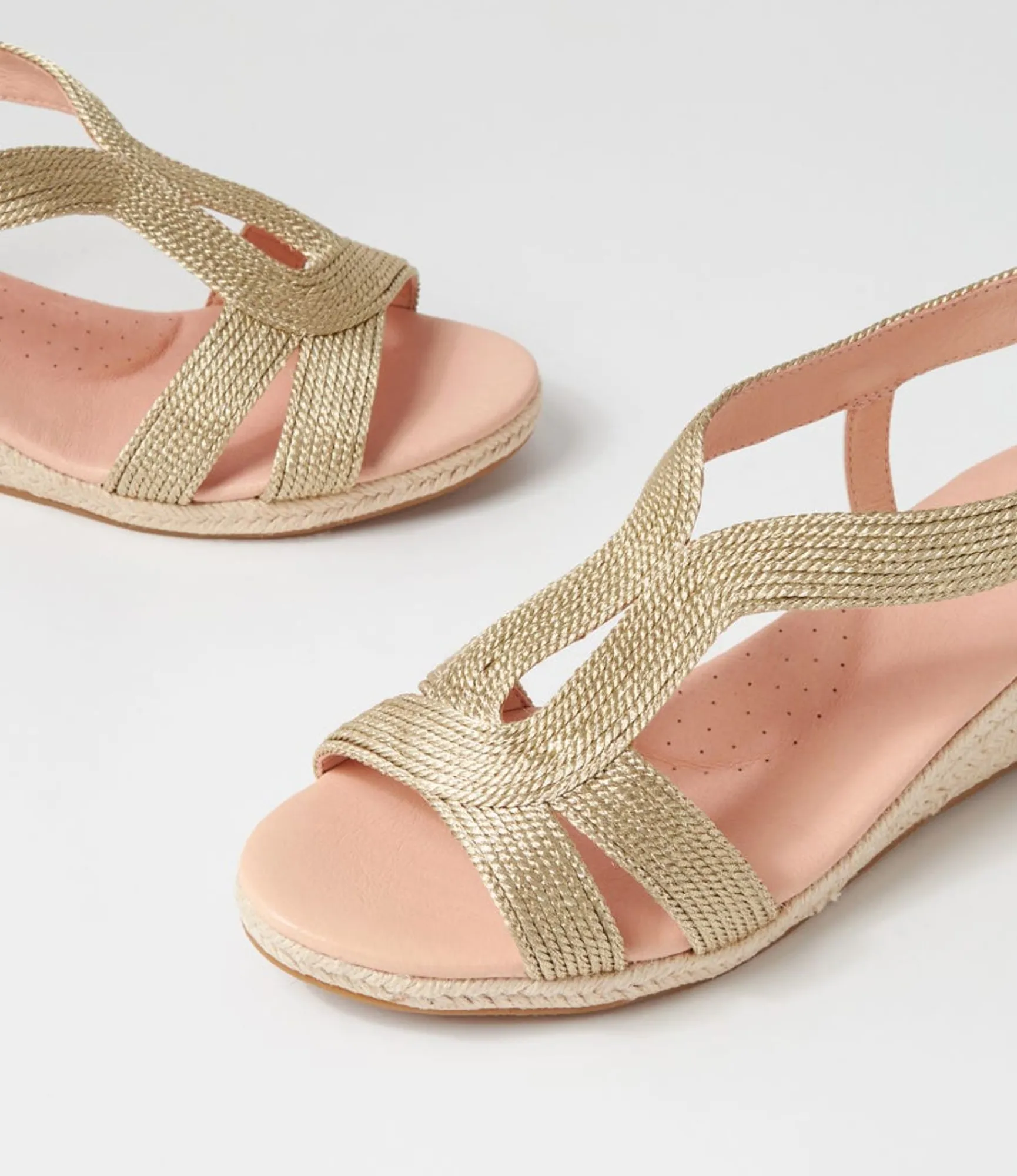 Outlet Midas Shoes Haleb Pale Gold Rope Leather Espadrilles