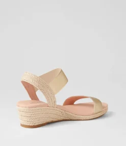 Sale Midas Shoes Halina Pale Gold Elastic Sandals