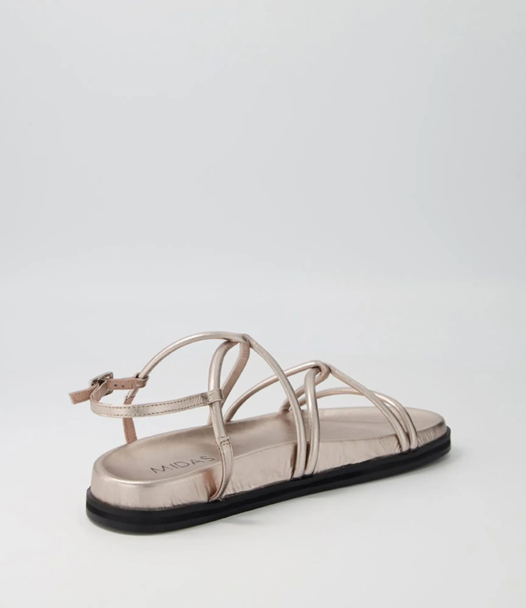 Best Midas Shoes Hamala Dark Silver Leather Sandals Bs
