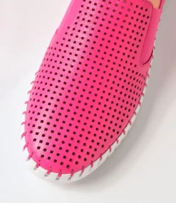 Store Midas Shoes Harena Hot Pink White Leather Sneakers