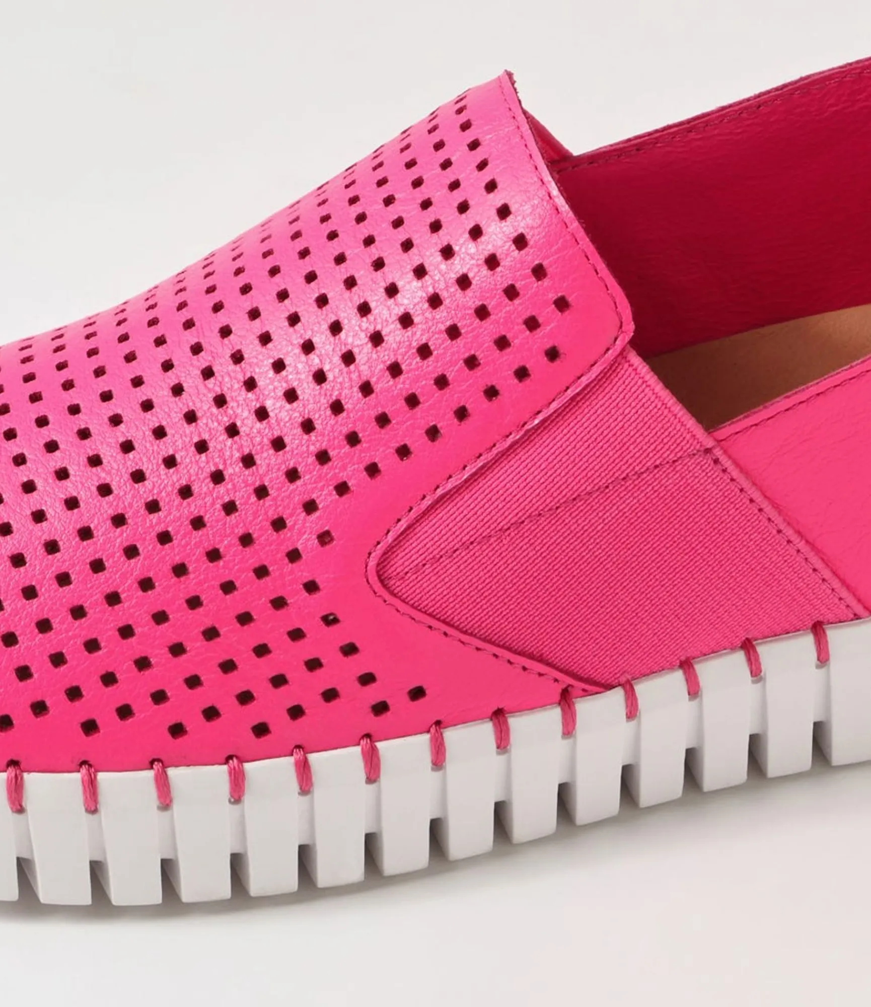 Store Midas Shoes Harena Hot Pink White Leather Sneakers