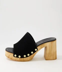 Clearance Midas Shoes Harmon Black Suede Slides