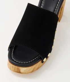 Clearance Midas Shoes Harmon Black Suede Slides