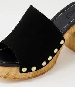 Clearance Midas Shoes Harmon Black Suede Slides