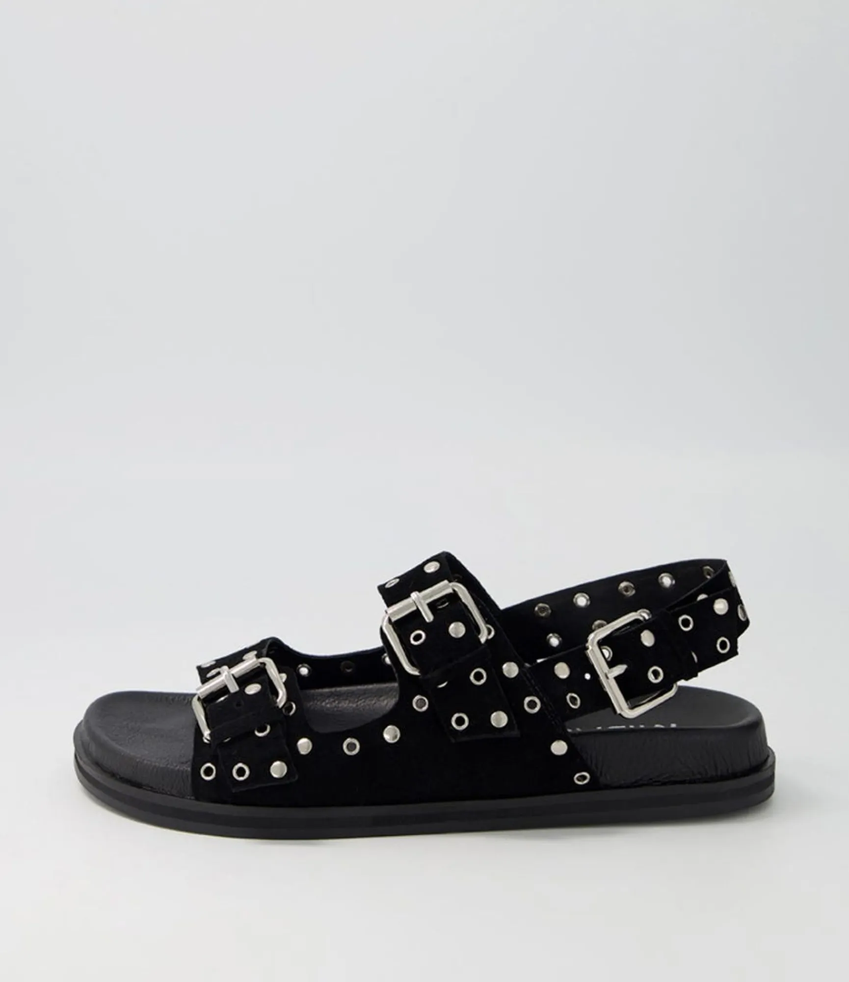 Sale Midas Shoes Harmony Black Suede Sandals
